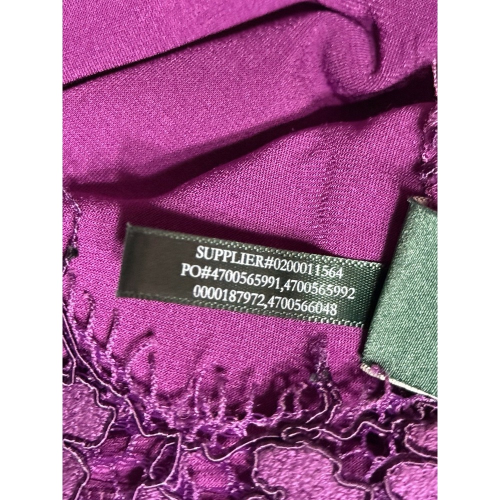 Lauren Ralph Lauren Sheath Dress Womens 4 Petite Purple Lace Scalloped Hem UEC - Picture 11 of 12
